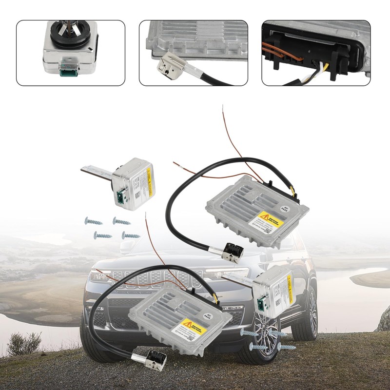 Areyourshop 2X Headlight Ballast & D3S Bulb Wire Control Unit