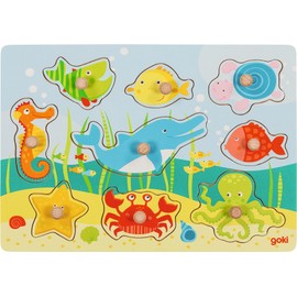 goki 57396 Puzzle Underwater World II Wooden 9 Pieces