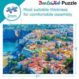 Jigsaw Puzzles 1000 Pieces for Adults and Kids Hard Puzzles Nature Series Large Thousand Pieces Puzzle Coastal Town Board Size 27''x19''