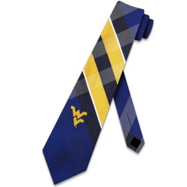 West Virginia Mountaineers Grid Neck Tie with College Sports Team Logo