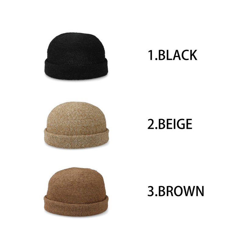 Basic Ench Paper Roll Cap Fisherman Roll Cap, Anti-stuffy, Straw