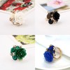 Aloluo CZ Rose Flower Resin Gemstone Statement Rings for Women