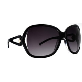 NYS Collection Oversize Sunglassesd for Women (Black Frame-Smoke Gradient Lens)