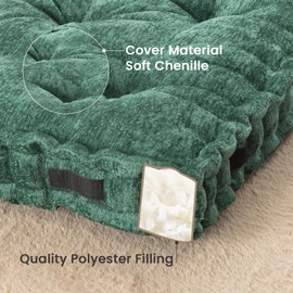 TEXSTEAD Floor Pillow for Adults, Meditation Cushion for Sitting or Yoga, Classroom Seating for Kids with Velcro Fastener, Pizza Cushion 20"*20"