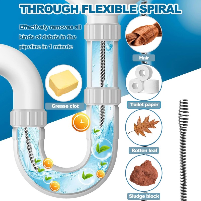 Drain Snake Unblocker Reusable Flexible Plumbing Drain Hair Sink Unblocker
