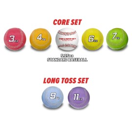 PowerNet Weighted Baseball Bundle, Heavy Training Balls for Pitching and Throwing, Training Equipment to Build Strength, Weighted Baseballs for Throwing (Core Set Plus)