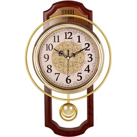 Cunluna European Wall clock,Mute silent quiet Creative Living room Bedroom Retro Swing Quartz Wall clock-C 43 * 27cm