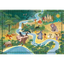 Clementoni 39813 The Jungle Book Jigsaw Story 1000 Pieces-Poster Included, Puzzle For Adults 14-99 Years, Gift For Men/Women, Map, Made In Italy, Multicolor