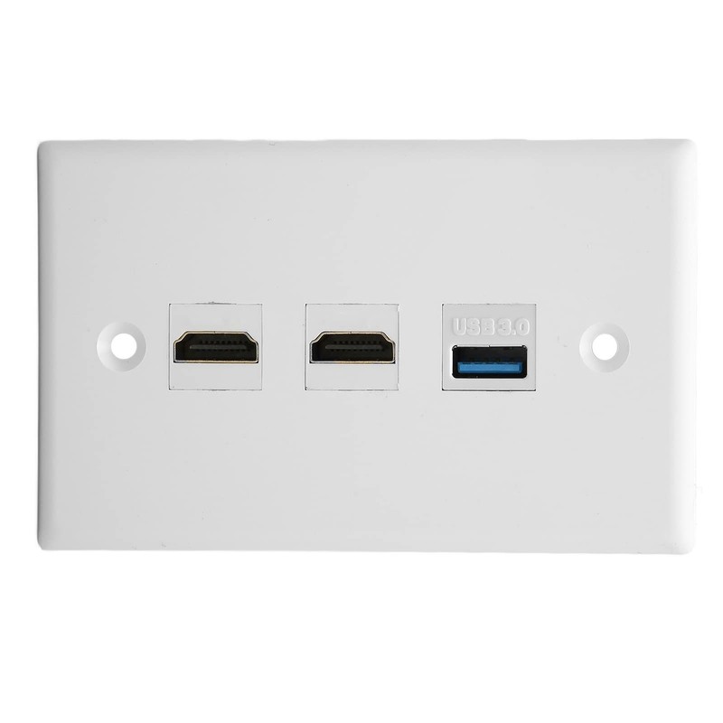 HD Multimedia Interface Ethernet USB Wall Plate 3 Port with
