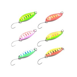 Night Army Trout Lure, 0.1 oz (3.5 g), Spoon Lure, 6 Colors, Lures Set, Mountain Stream, Tube Fishing, Lake, Rockfish, Yamame, Rainbow Trout, Brown