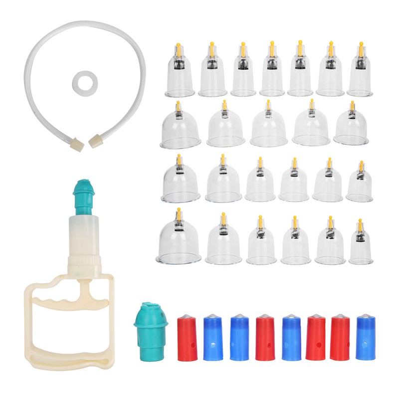 24pcs Professional Magnetic Therapy Vacuum Suction Cupping Set Body Treatment