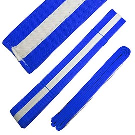 Ace Martial Arts Supply White Stripe Color Belts (Blue, 0)