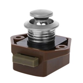 Push Button Lock Drawer Lock Cabinet Lock Drawer Latch Cabinet Lock Marine Drawer Lock Furniture Hardware Tool (Color: 1PC Brown)