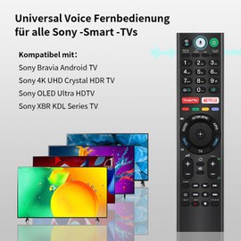 Gvirtue RMF-TX310E Voice Remote Control Compatible with Sony TV, Replacement for the Original Remote Control, Compatible with Sony 4K Smart Bravia UHD LED LCD HD TV with Microphone Function