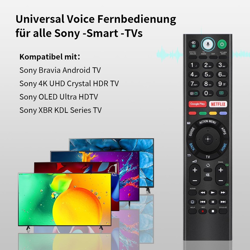 Gvirtue RMF-TX310E Voice Remote Control Compatible with Sony TV, Replacement