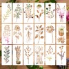 18PCS Plant Stencils,Reusable Flower Stencils Painting Crafts Templates Floral Leaves