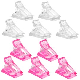Healeved 24pcs Nail Tip Molds Clips Nail Extension Tool for Gel Reusable Art Holders Transparent for Salon Home Use