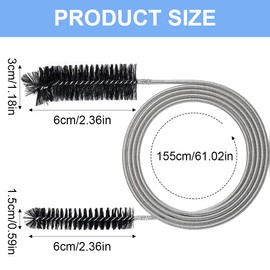 Flexible Pipe Cleaning Brush Narrow Drain Hole Cleaning Tool for Hose Pipe Cleaning Brush Black