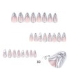 French Tip Press on Nails, 24Pcs Long Almond Press on