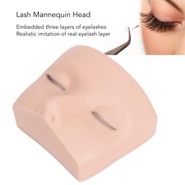 Lash Mannequin Head, 3 Layer Lashes Eyelash Mannequin Head for Make Up Eye Lashes Eyelash Extensions, Soft Touch Makeup Practice Face (White Skin)