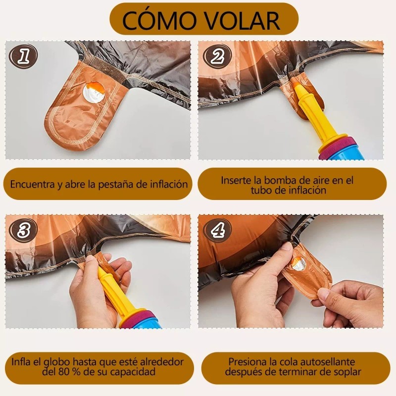 Feawiai 3 Globo Metálico Grande De Caballo 103 Cms Fiesta