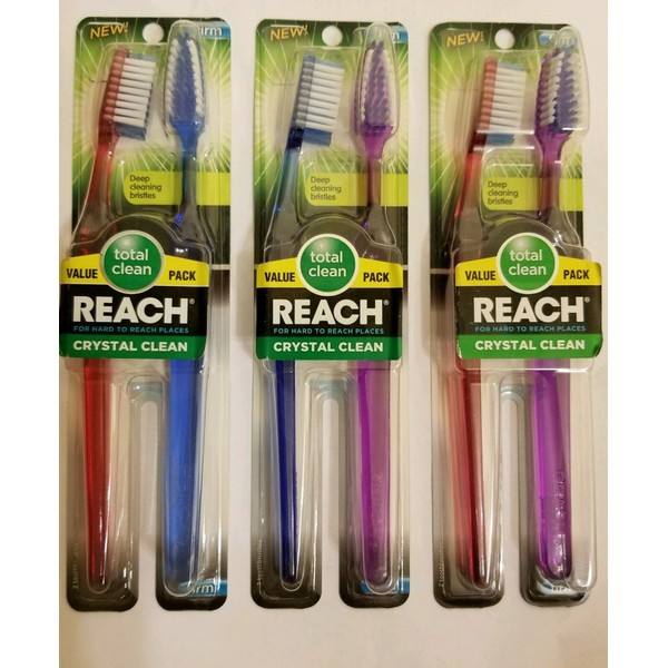 Reach Toothbrush Crystal Clean Firm Twin (6 Pieces)