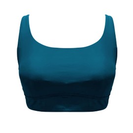 Fiprearl Full Coverage Bikini Tops for Women Underwire Swim Bra Swimsuit Modest Crop Top Bathing Suit Blue Coral US12