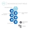 Outset Silicone Hexagon Ice Shot Mold, 6 Glass Capacity
