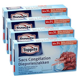 Toppits Deep Freezer Bags 3L (25 x 27 cm), Pack of 4 (4 x 30 Bags)