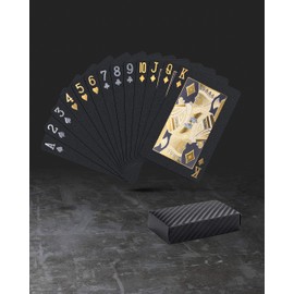 BIERDORF Black Playing Cards, Waterproof, Black, Magic Tricks, 54 Pieces, Diamond Series (2020 Latest First Sale Version)