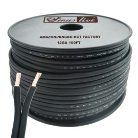 12AWG Gauge Speaker Cable Speaker Wire Black 50FT 100FT (12GA-100FT)