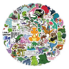 50PCS Dinosaur Cartoon Stickers for Laptop Water Bottle Luggage Snowboard Bicycle Skateboard Decal for Kids Teens Adult Stickers