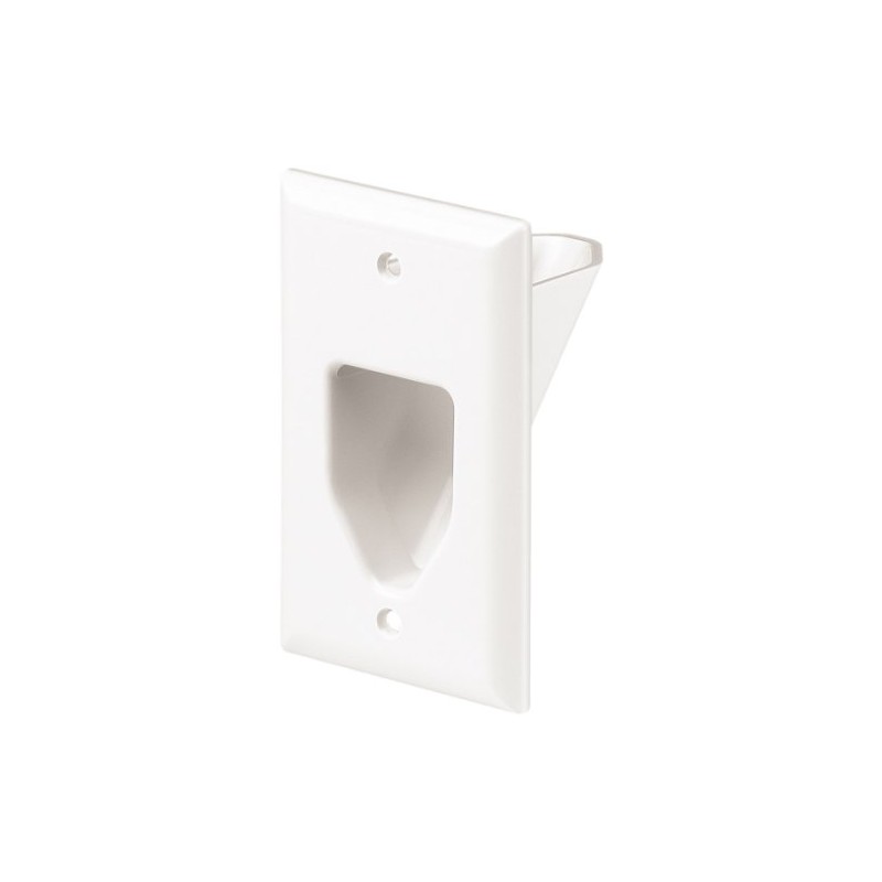 Eaton 35M1W-SP-L 1-Gang Recessed Multimedia Cable Wall Plate, White