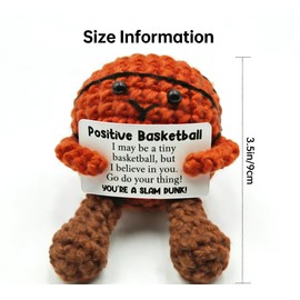Positive Crochet Basketball Gifts for Players & Fans, Emotional Support Plush Crochet Funny Inspirational Gift for Men Women Basketballs Players