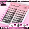 Veleasha Manga Eyelash Strands, 80 Pieces, Anime Eyelash Clusters, C