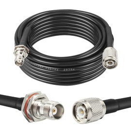 MOOKEERF TNC Cable 25ft,RG58 Coaxial Cable TNC Male to TNC Female Bulkhead Mount Low Loss 50 ohm RG58 Coax Jumper Cable for Radio Scanner,CB Radio,Wi-Fi Radios,GPS Antenna, RF Device,Broadcast