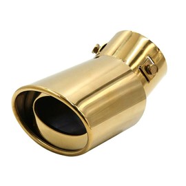 R-STYLE Oval Type Stainless Steel Muffler Cutter for Easy Dress Up Rear View of Your Car (Gold)