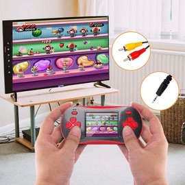 FAMILY POCKET RS16 Handheld Game Player for Kids and Adults - Portable Classic Game Controller with 260 Built-in Games, 2.5 inch LCD Retro Arcade Video Game System - Children's Birthday Gift - Accessories, Console - Color: Red