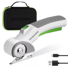WORKPRO Cordless Electric Scissors 4V Rechargeable Powerful Shears Cutting Tool