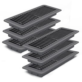 FanGoFast 4" x 12" Floor Register 6 Pack, Heavy Duty Steel Walkable Floor Vents, Easy Adjust Air Vent Covers for Home Floor Wall Sidewall Office (Dark Gray)