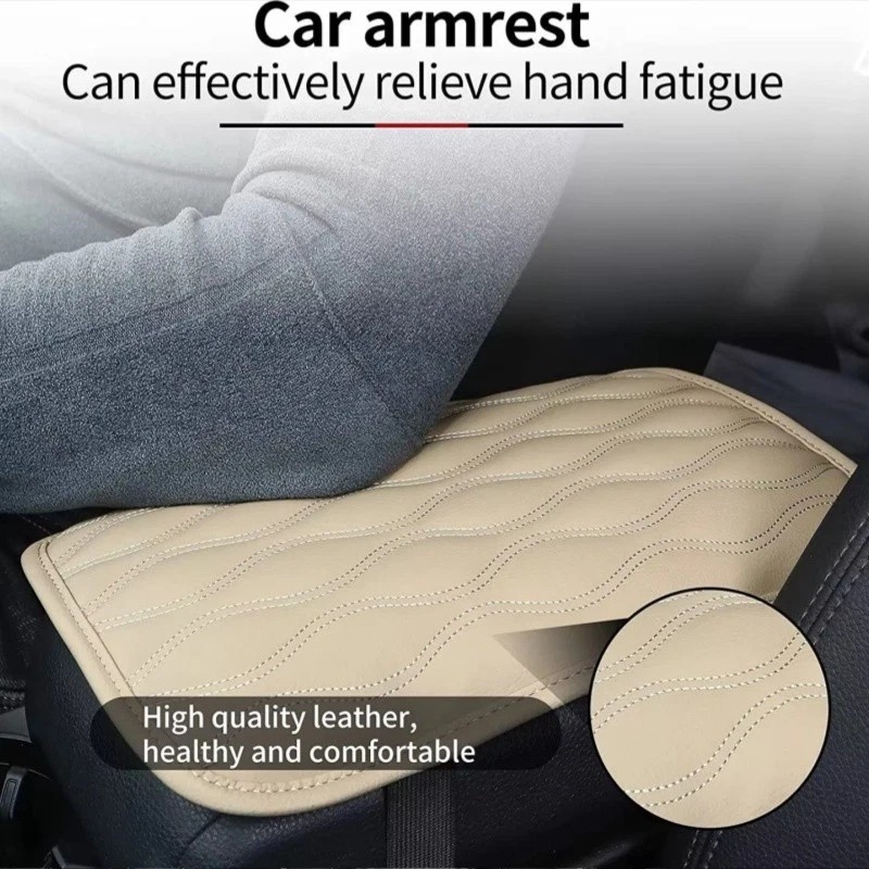 Unbranded Universal Car Center Console Cover Mat PU Leather Car