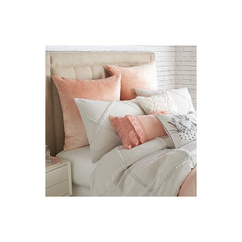 Peri Home Chenille Lattice 100% Cotton Solid Color Pillow Sham,