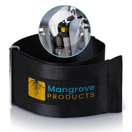 Mangrove Products Hook and Loop Cinch Strap for Transom Saver, Heavy Duty 4 inch Nylon with Stainless Buckle for Single-RAM Transom Savers for Outboard Motor, Boat Accessories Strap