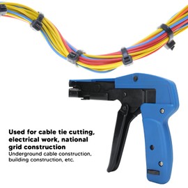 Cable Tie Gun - Professional Tension Fastening Tool with Steel Handle for Nylon Cable Tie, Die Cast Steel Fastening and Cutting Zip Tie Gun for Electrical Work