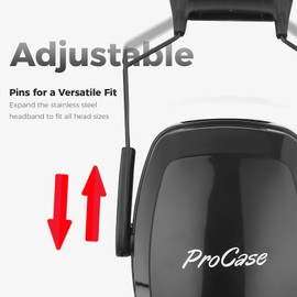[ProCase] Adult Noise Cancelling Earmuffs, Noise Isolation with Adjustable Headband Ear Cover Ear Pads Hearing Protection Headphones, Noise Reduction Ratio: NRR 32dB - Black