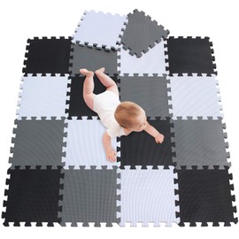 meiqicool 18-Piece Interlocking Floor Mat Set, Crawling Mat, Play Mat for Babies and Children, Interlocking Mat Set for Children's Rooms, Protective Mat for Flooring