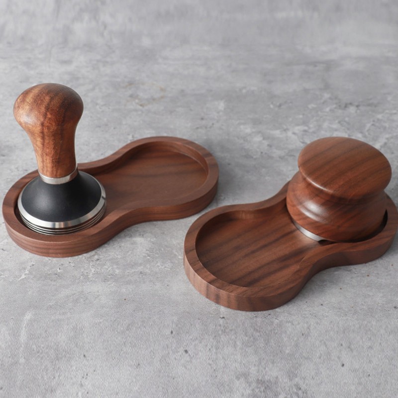 Coffee Hammer Tamping Kit Walnut Stainless Steel Tamper Distributor Set