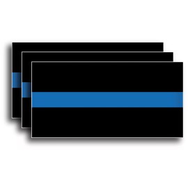 Decals by Haley 3x Reflective Thin Blue Line Sticker Decal Police Lives Matter Car Truck Window