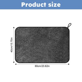 Zaphara 2pcs Bathroom Drying Cloth, 40x60cm Long Pile Fibres Microfibre Cleaning Cloth with Grid Pattern, for Home Kitchen Bathroom Car Glass, Powerful Absorption, Quickly Remove Water Residue Stains