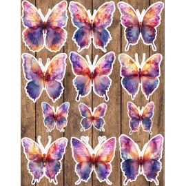 Unbranded Pastel Butterfly Die Cut Vinyl Stickers Set Scrapbooking Laptop Waterbottle